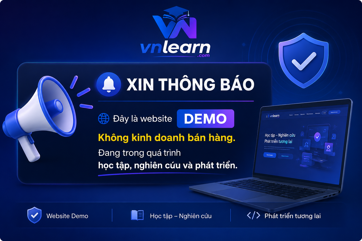 Đây là website demo, Không kinh doanh bán hàng. Đang trong quá trình học tập, nghiên cứu và phát triển